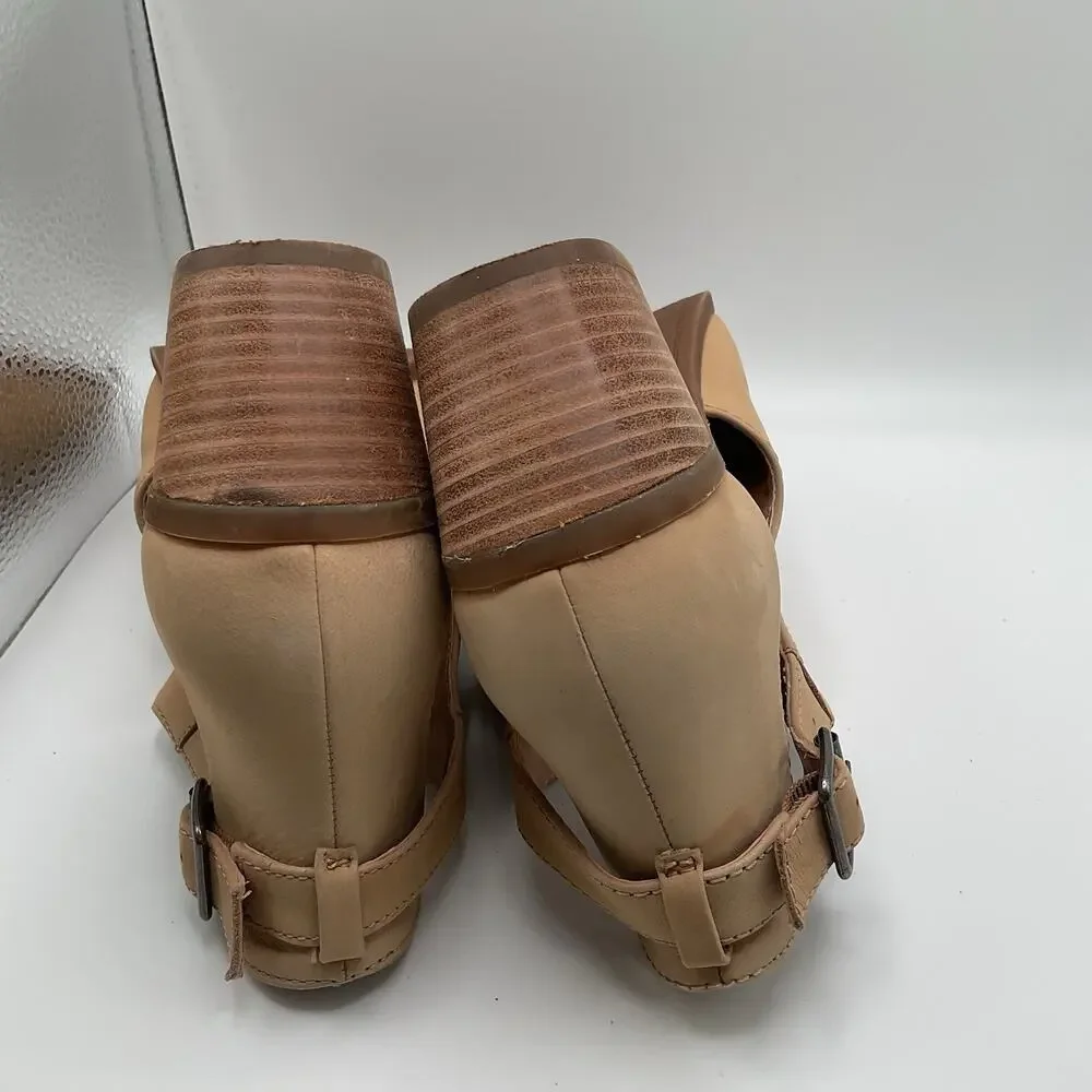 Lucky Brand Tan Open-Toe Leather Ankle Booties - Picture 10 of 11